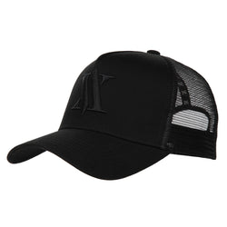 BLACK NYLON CAP BLACK LOGO