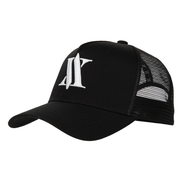 BLACK NYLON CAP WHITE LOGO