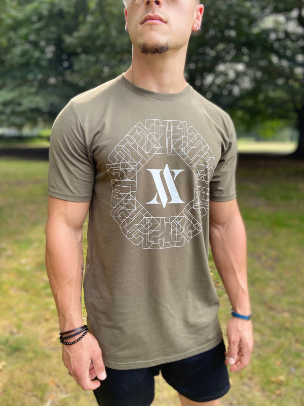 VV PATTERN T-Shirt Khaki